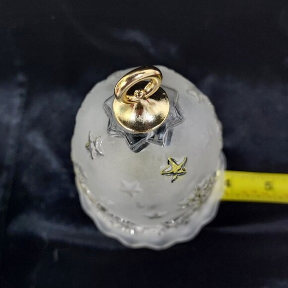 Mikasa Frosted Crystal Christmas Bell Silent Night Scene 5 1/4" Tall Germany - Picture 5 of 9